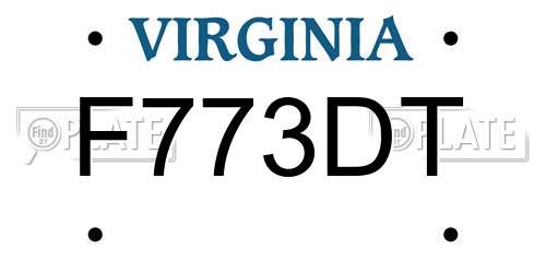 F773DT Virginia License Plate