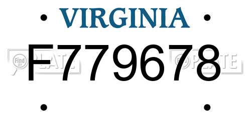 F779678 Virginia License Plate