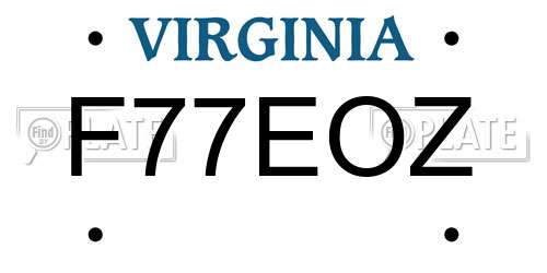 F77EOZ Virginia License Plate