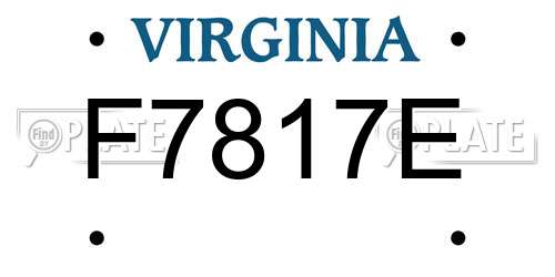 F7817E Virginia License Plate