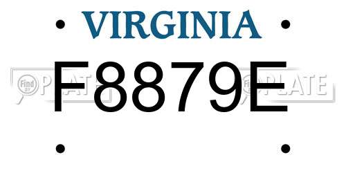 F8879E Virginia License Plate