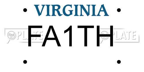 FA1TH Virginia License Plate