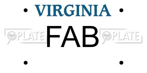 FAB Virginia License Plate