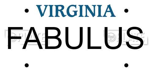 FABULUS Virginia License Plate