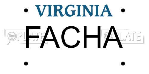 FACHA Virginia License Plate