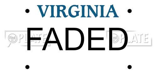 FADED Virginia License Plate