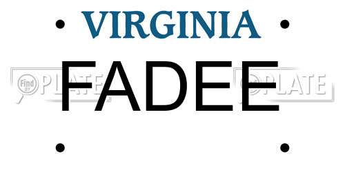 FADEE Virginia License Plate