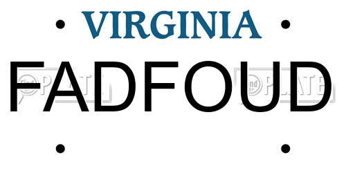 FADFOUD Virginia License Plate