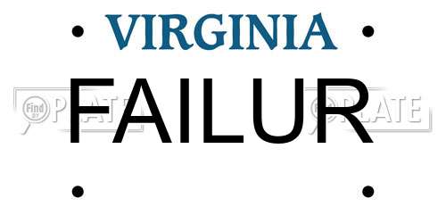 FAILUR Virginia License Plate