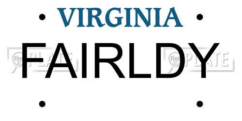 FAIRLDY Virginia License Plate