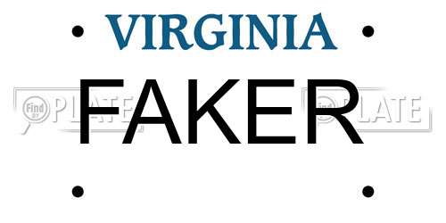 FAKER Virginia License Plate