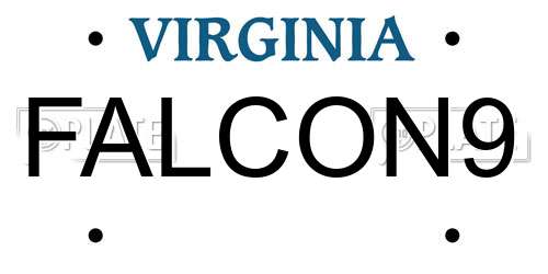 FALCON9 Virginia License Plate
