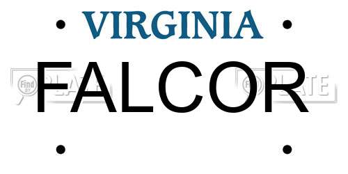 FALCOR Virginia License Plate