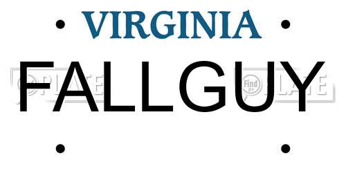FALLGUY Virginia License Plate