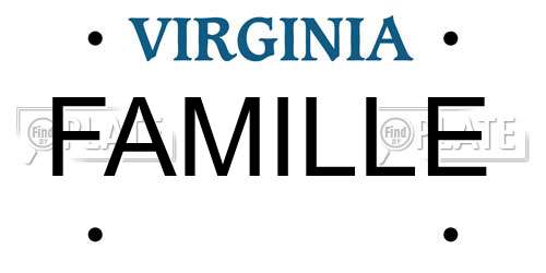 FAMILLE Virginia License Plate
