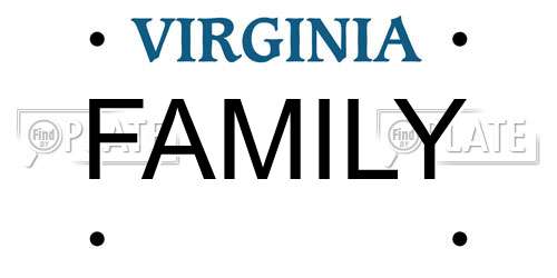 FAMILY Virginia License Plate