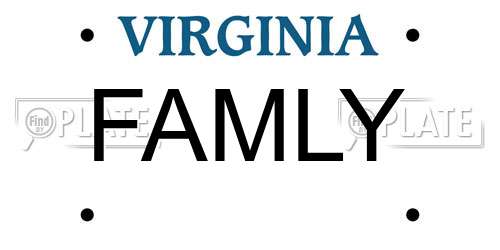 FAMLY Virginia License Plate