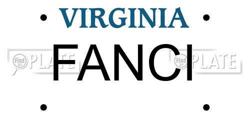 FANCI Virginia License Plate