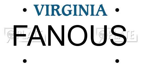 FANOUS Virginia License Plate