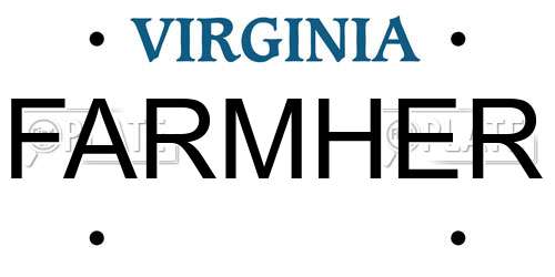 FARMHER Virginia License Plate
