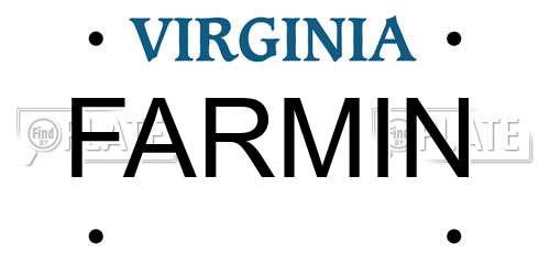 FARMIN Virginia License Plate