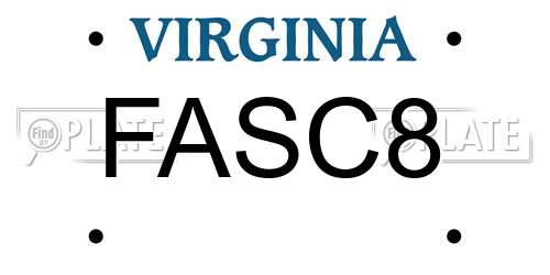 FASC8 Virginia License Plate