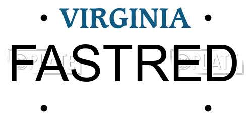 FASTRED Virginia License Plate