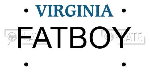 FATBOY Virginia License Plate