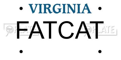 FATCAT Virginia License Plate