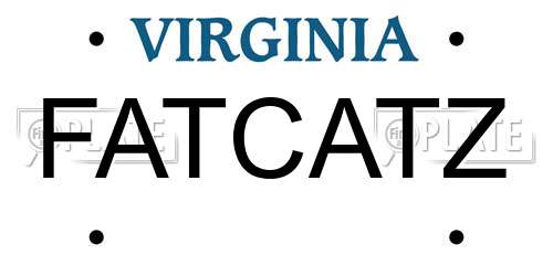 FATCATZ Virginia License Plate