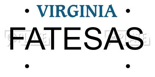 FATESAS Virginia License Plate