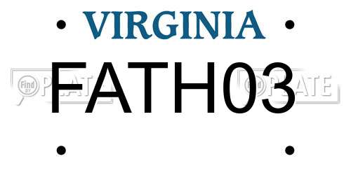 FATH03 Virginia License Plate