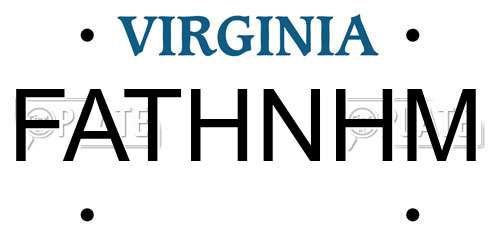 FATHNHM Virginia License Plate