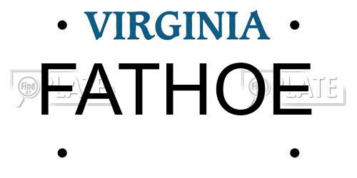 FATHOE Virginia License Plate