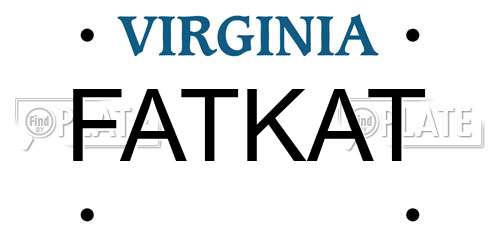 FATKAT Virginia License Plate