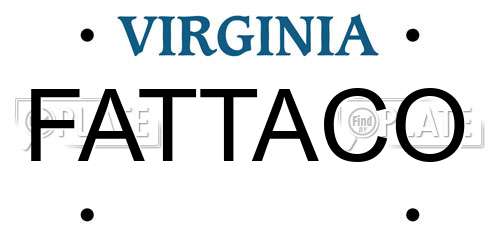 FATTACO Virginia License Plate