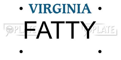 FATTY Virginia License Plate