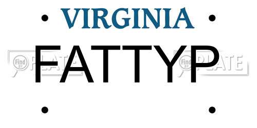 FATTYP Virginia License Plate