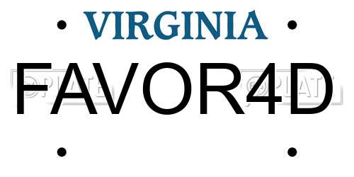 FAVOR4D Virginia License Plate