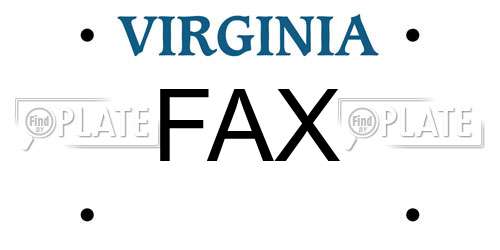 FAX Virginia License Plate