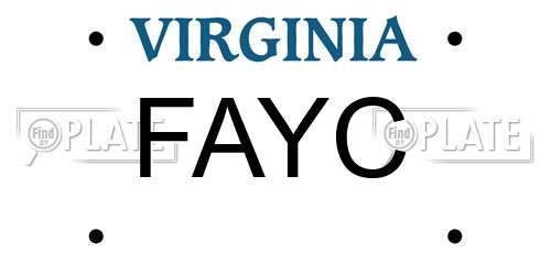 FAYC Virginia License Plate
