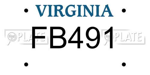 FB491 Virginia License Plate