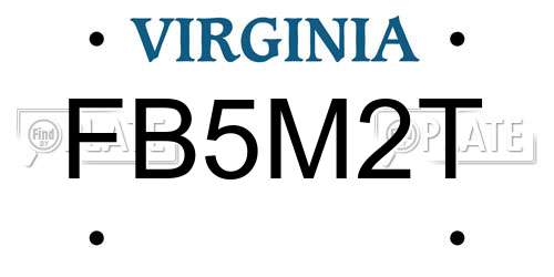 FB5M2T Virginia License Plate