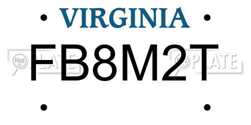 FB8M2T Virginia License Plate