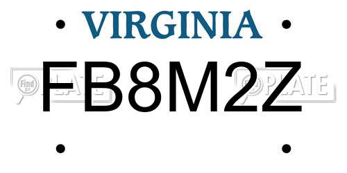 FB8M2Z Virginia License Plate