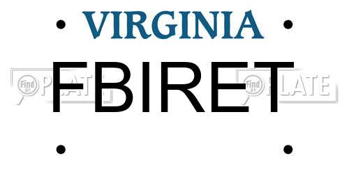FBIRET Virginia License Plate