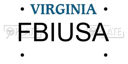 FBIUSA Virginia License Plate