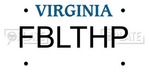 FBLTHP Virginia License Plate