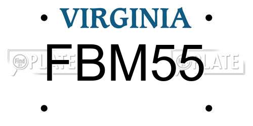 FBM55 Virginia License Plate