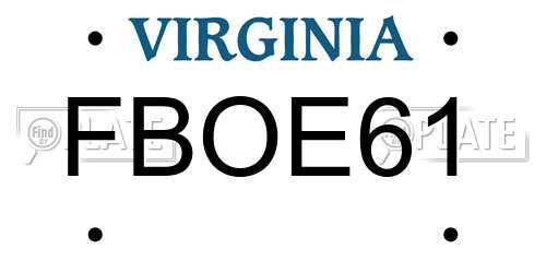 FBOE61 Virginia License Plate